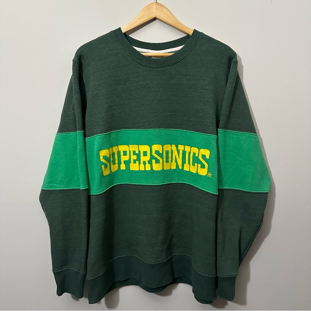 Seattle Supersonics NBA Homage Crewneck Sweatshirt Mens Size 3XL Colorblock